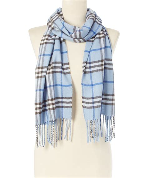 light blue plaid burberry scarf|burberry plaid scarf sale.